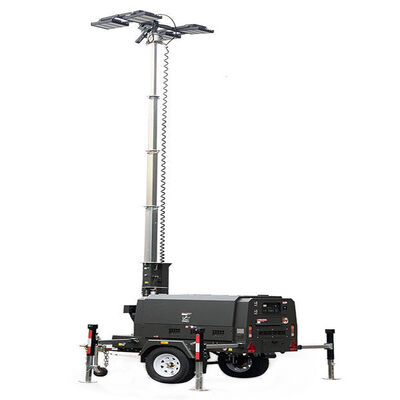 Αγορά Construction Movable Diesel Light Tower 9m High Mast Telescopic Diesel Light Tower Trailer Light Tower online manufacture