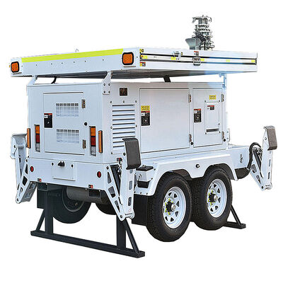 Αγορά Προσαρμοσμένος Φωτιστικός Πύργος Φωτισμού Τοποθετημένος σε Τρέιλερ για Εργοτάξια Επισκευής Δρόμων, Πύργος Φωτισμού Ηλιακού Φωτός Υψηλής Απόδοσης online manufacture