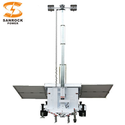 OEM Mobile Solar Light Tower Trailer Mounted Lighting Tower για εξωτερικές δραστηριότητες