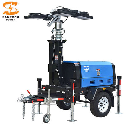 6kw/7.5kw Μεταφορτώσιμο ντίζελ 230VAC / 240VAC ρυμουλκούμενοι φωτεινοί πύργοι