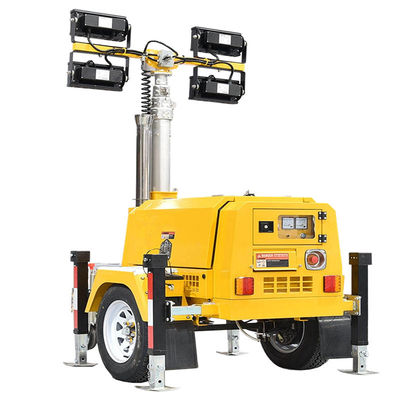 Φωτιστικός πύργος ντίζελ γεννήτριας Βιομηχανικός φωτιστικός πύργος 4 × 1000W MHD LED Φωτιστικός πύργος προς πώληση