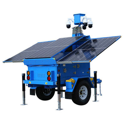 Mobile Solar Light Tower 4G/5G Connection Remote Monitoring Security Surveillance Tower Industrial Light Tower