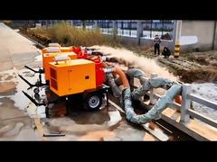 Εφοδιασμός με αντλία νερού σε ρυμουλκούμενο με στερεό χειρισμό 76 mm Μονόστατη αντλία Ντίζελ μηχανή Αυτοεγκατασκευαστική αντλία